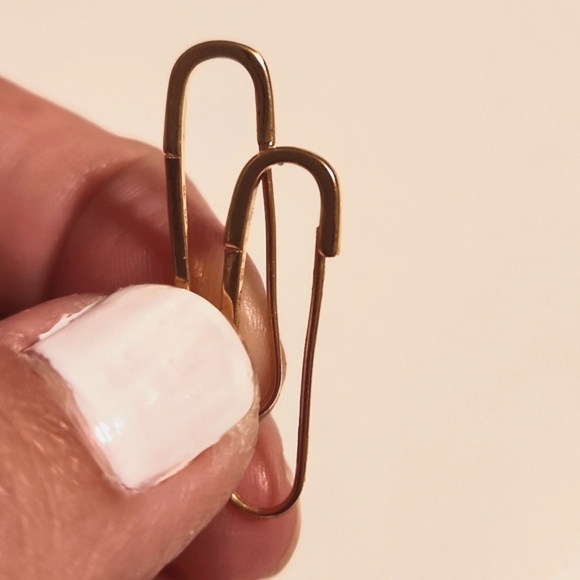 Bling Jewelry 14KGP Sterling Silver Safety Pin Threader Earrings - Picture 6 of 7